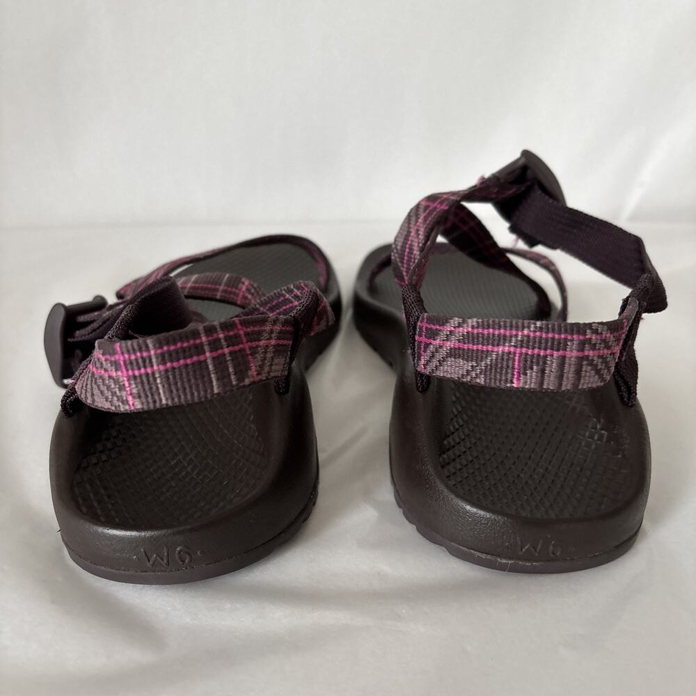 Chaco Z1 Adjustable Strap Classic Sandals Size 6 Beacon Magenta Purple Plaid - Picture 3 of 15